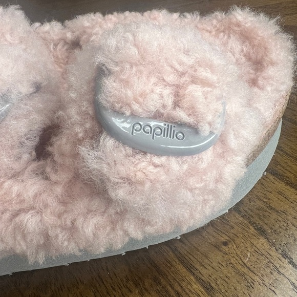 Birkenstock Papillio Arizona Big Buckle Shearling Crystal Womens Sz 40 Rose NEW - Picture 7 of 10
